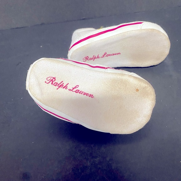 Ralph Lauren White and Pink Baby Walker Shoes. Size 3 - Picture 8 of 8